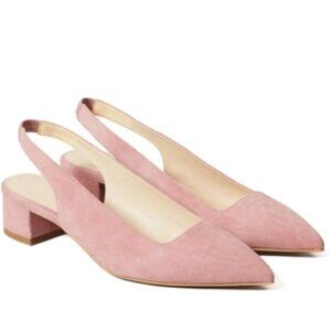 Everlane pink suede heeled shoes